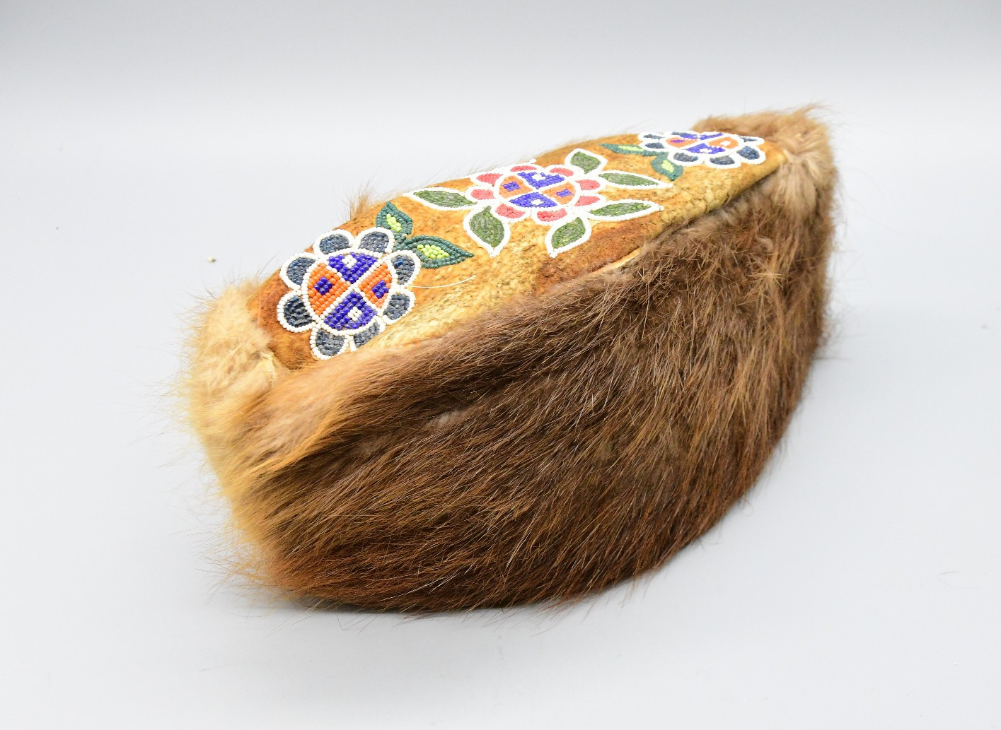 Cree Beaver Fur Beaded Hat