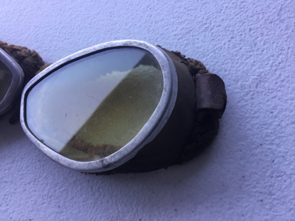 WWII Fur Lined Pilot Aviator Goggles