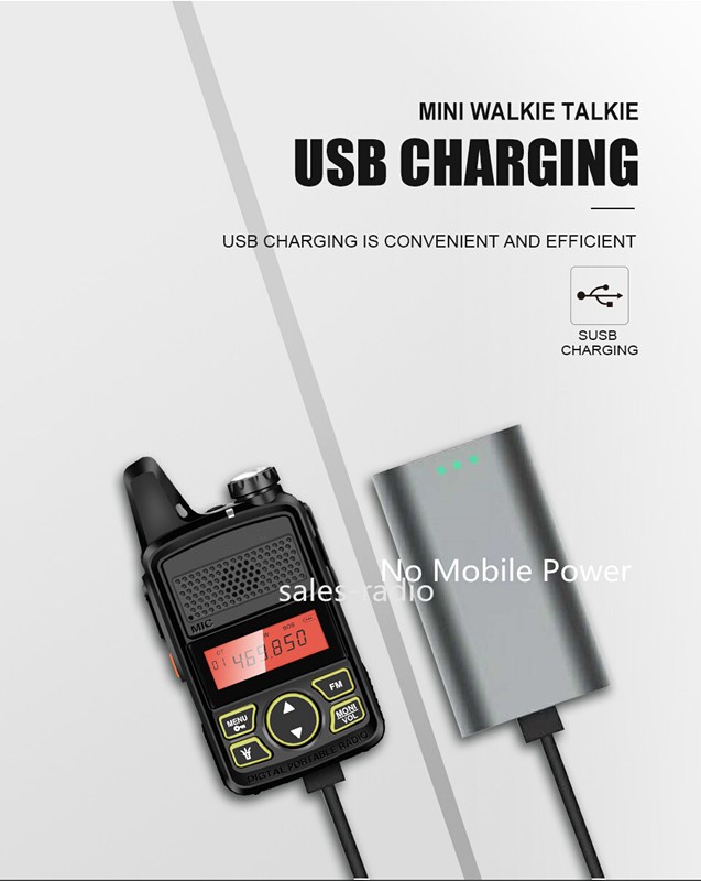 For Baofeng BF-T1 Mini Walkie Talkie 2W 400-470MHz Two-way Radios Transceiver