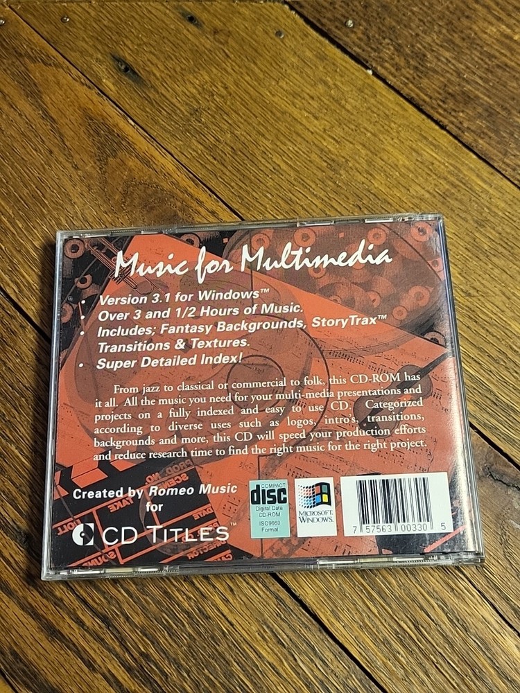 Music for Multimedia 1996 PC Computer CD Titles Software Disc Windows 3.1