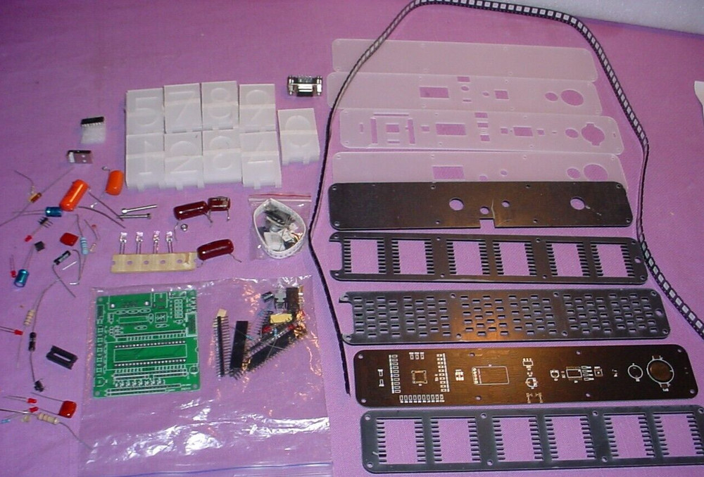 DIY Nixie LED DIGITS Clock Kit SOLDER TYPE SURFACE MOUNT COMPONENTS USB BUILDERS