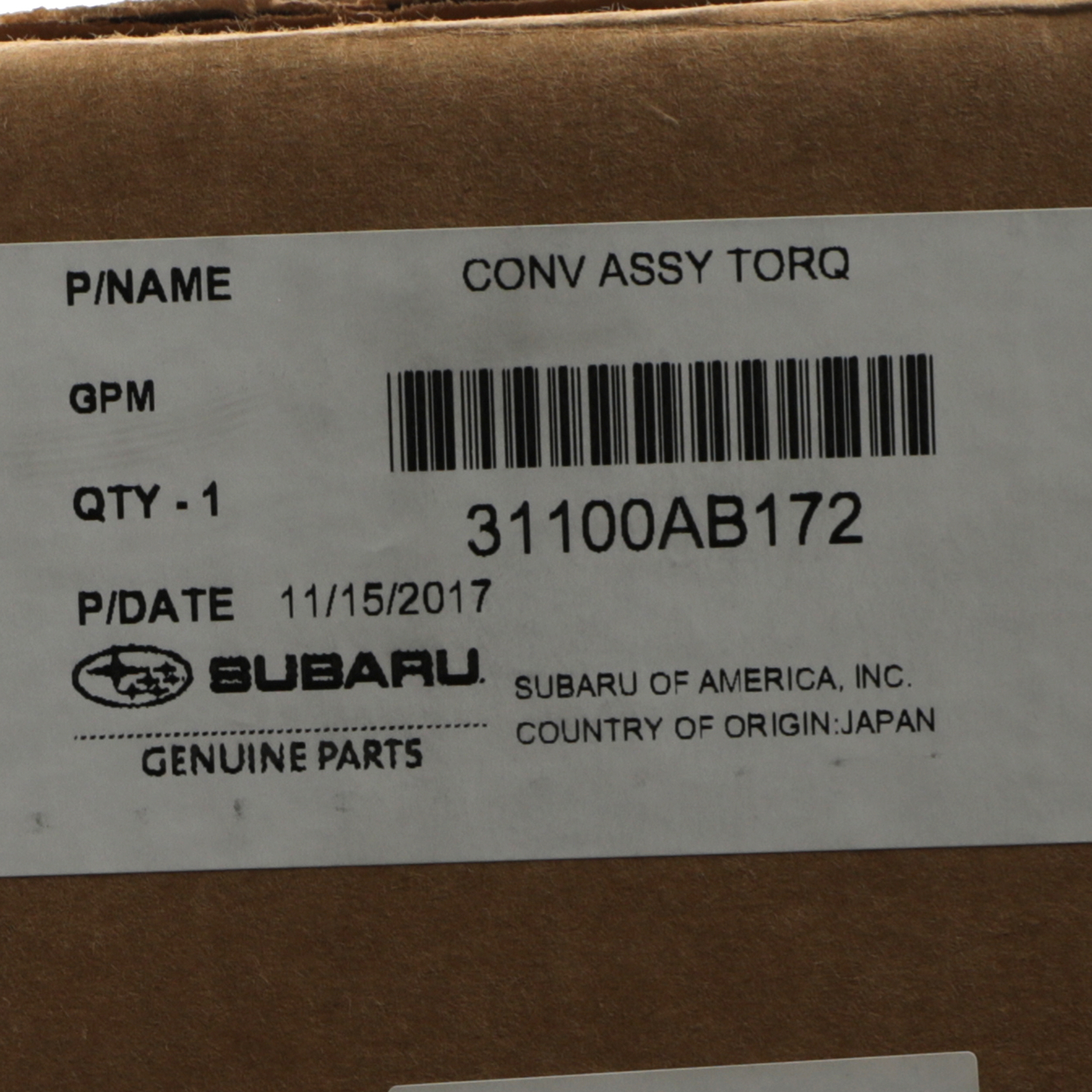 OEM 2010-2012 Subaru Torque Converter Legacy & Outback 2.5L CVT NEW 31100AB172