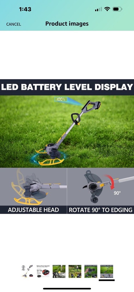 Patiox Cordless Week Wacker With 4.0 Ah Battery