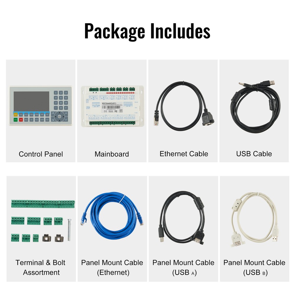 OMTech Replacement RDC6445G Mainboard & Control Panel Kit for Laser Engravers