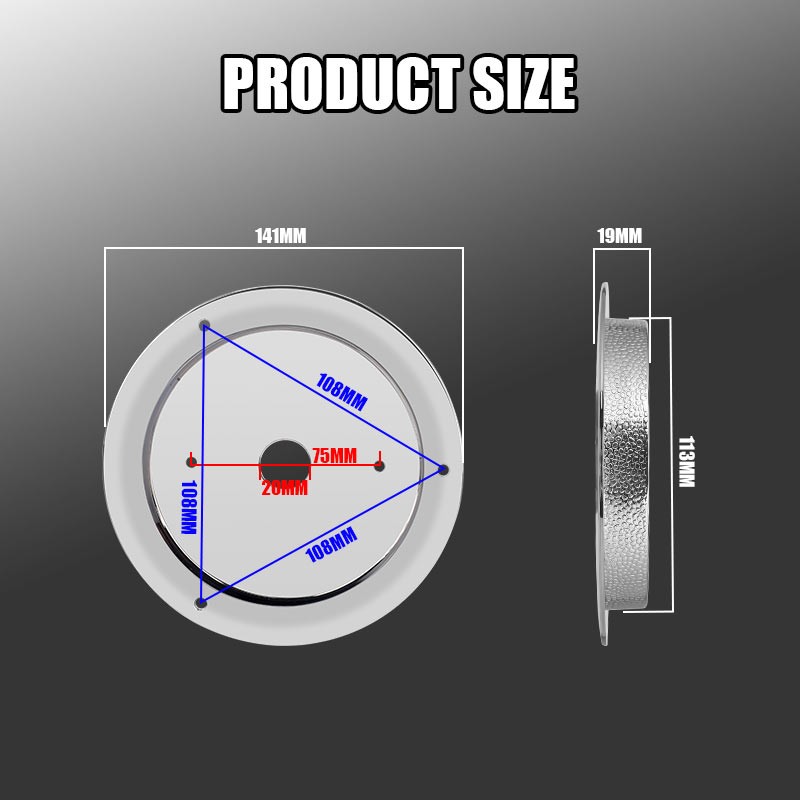 4 x For Universal Watermelon Bunk LED Light Adapter Kit Mounting Bracket Chrome