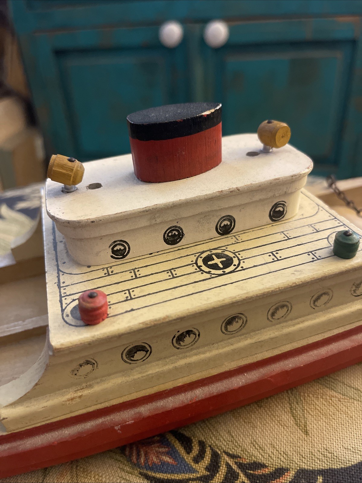 Vintage Toys Wooden Ferry Boat