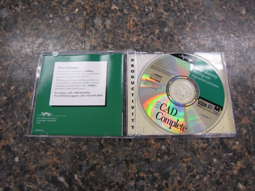 Vintage Key CAD Complete CD-Rom Software by Softkey for Windows 386