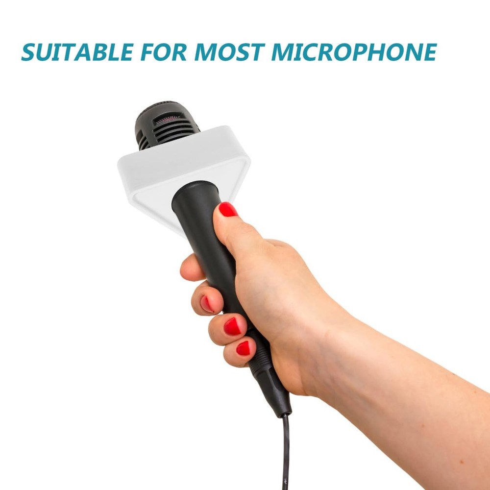 Custom Mic Flag Triangle White Abs Microphone Logo Interview Station Label fo...