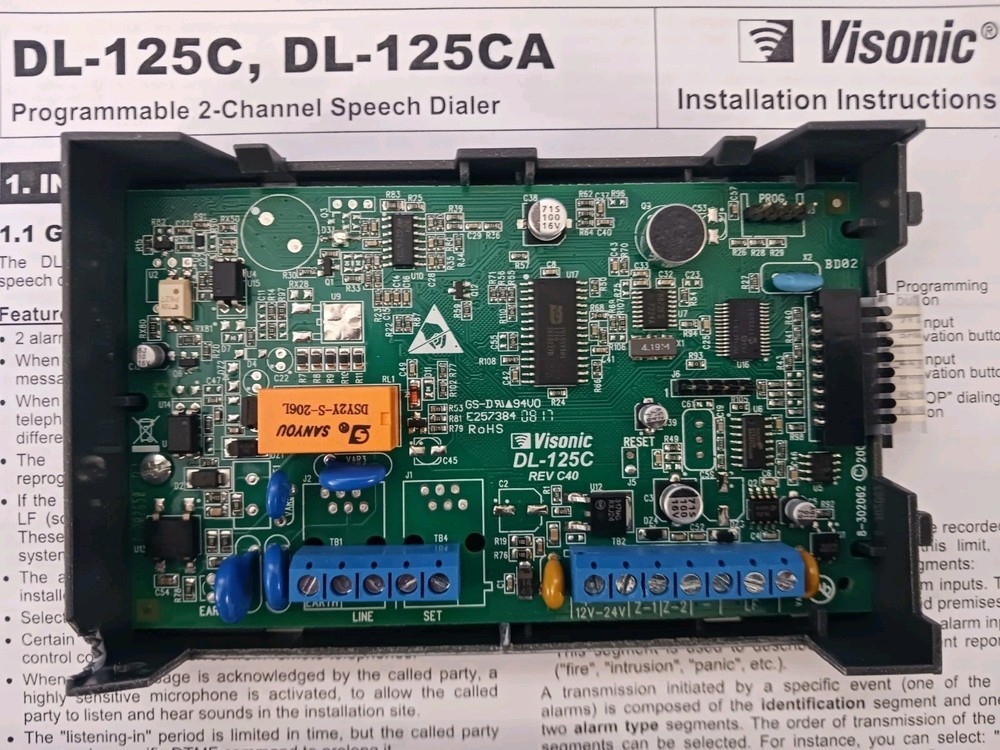 Used Visonic DL-125C 2-Channel Automatic Speech Dialer