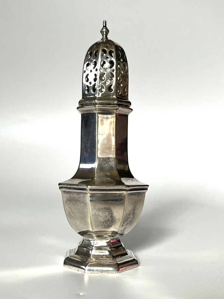 English Octagonal Silverplate Sugar Caster