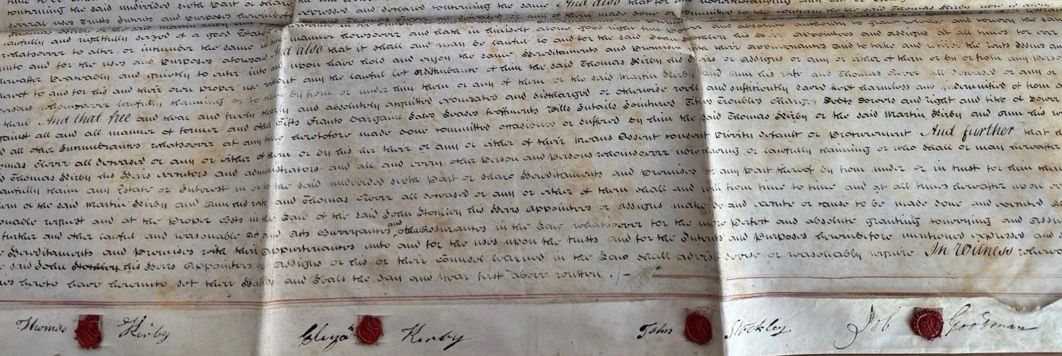 Indenture Deed Manuscript 1813 Vellum Legal Document Multiple Wax Seals Large