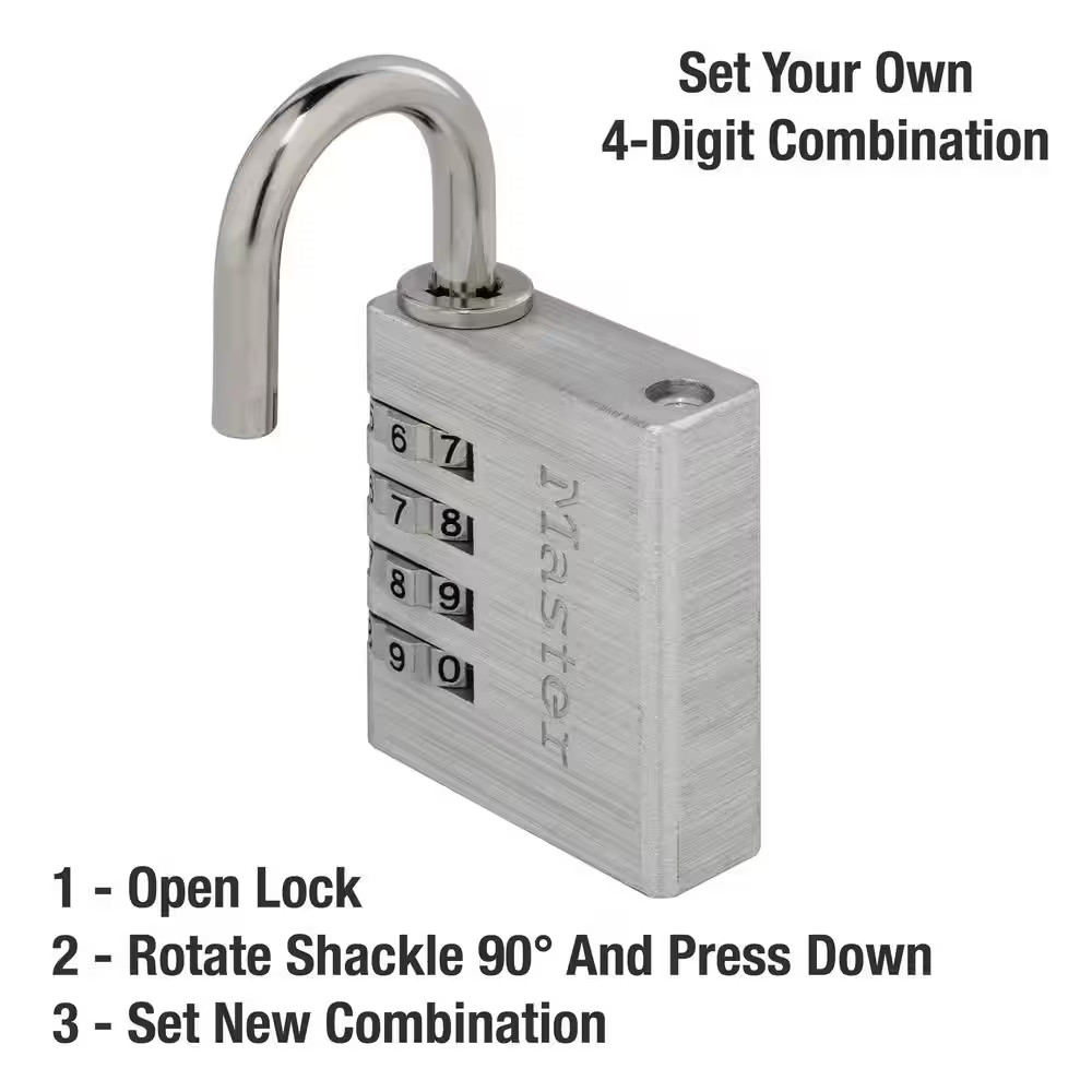 Combination Lock, Resettable 4-Dial