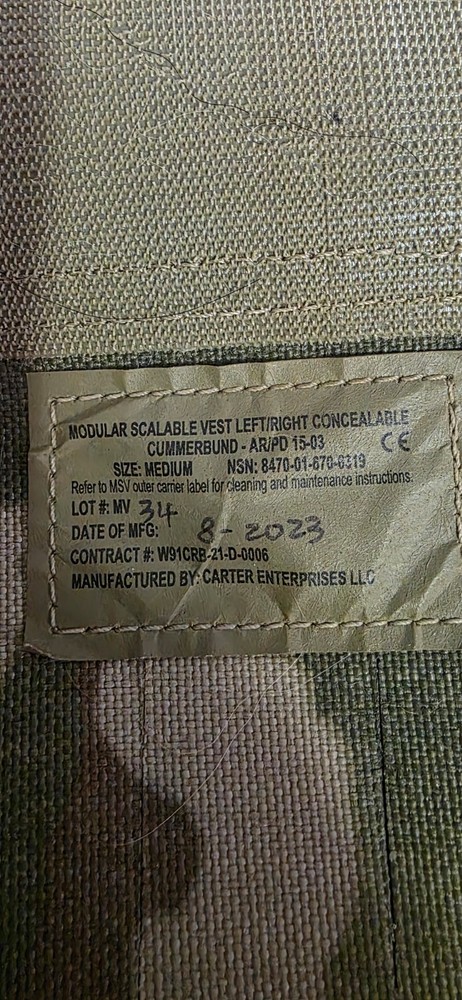 MOD. SCALABLE VEST Thorax conceleable Cummerbund - MultiCam - Size Medium