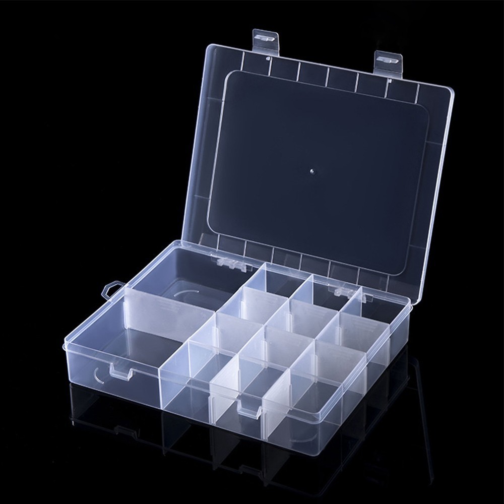 Adjustable Plastic Storage Box Organizer for Screws 14 Grids Compartment Box