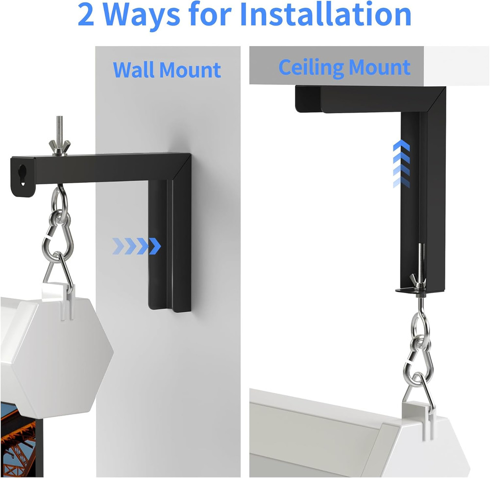 Univeral Projector Screen Wall Mount & Projector Ceiling Mount Black Bundle