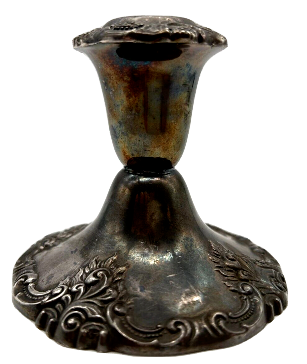 Wallace Baroque Pair of Silver Weighted Candlesticks 750