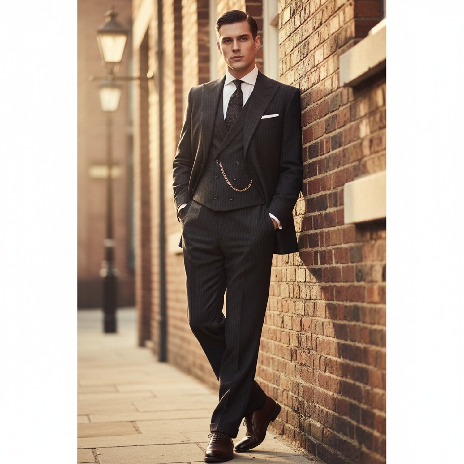 Vintage Gold Pocket Watch with Chain for Men Classic 1920s Style Gift