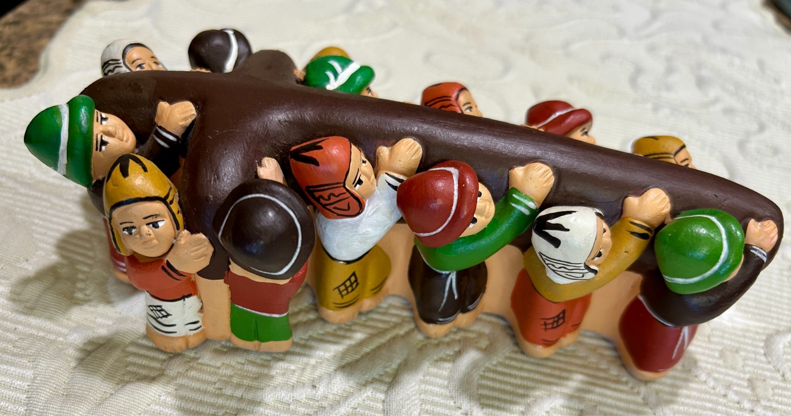 Peruvian Clay 14 Children Carrying The Cross