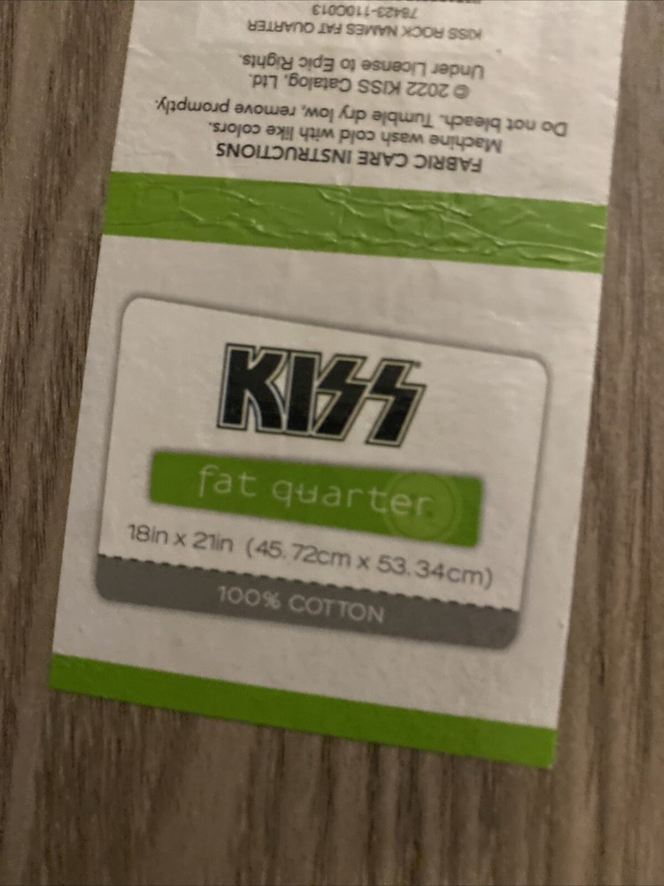 New Kiss Group Fabric Material Cotton Upholstery Fat Quarter Rock & Roll 2022