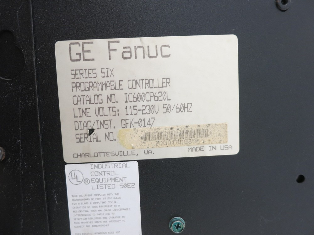 GE Fanuc Series Six Programmable Controller PLC Rack CPU I/O Modules Series 6