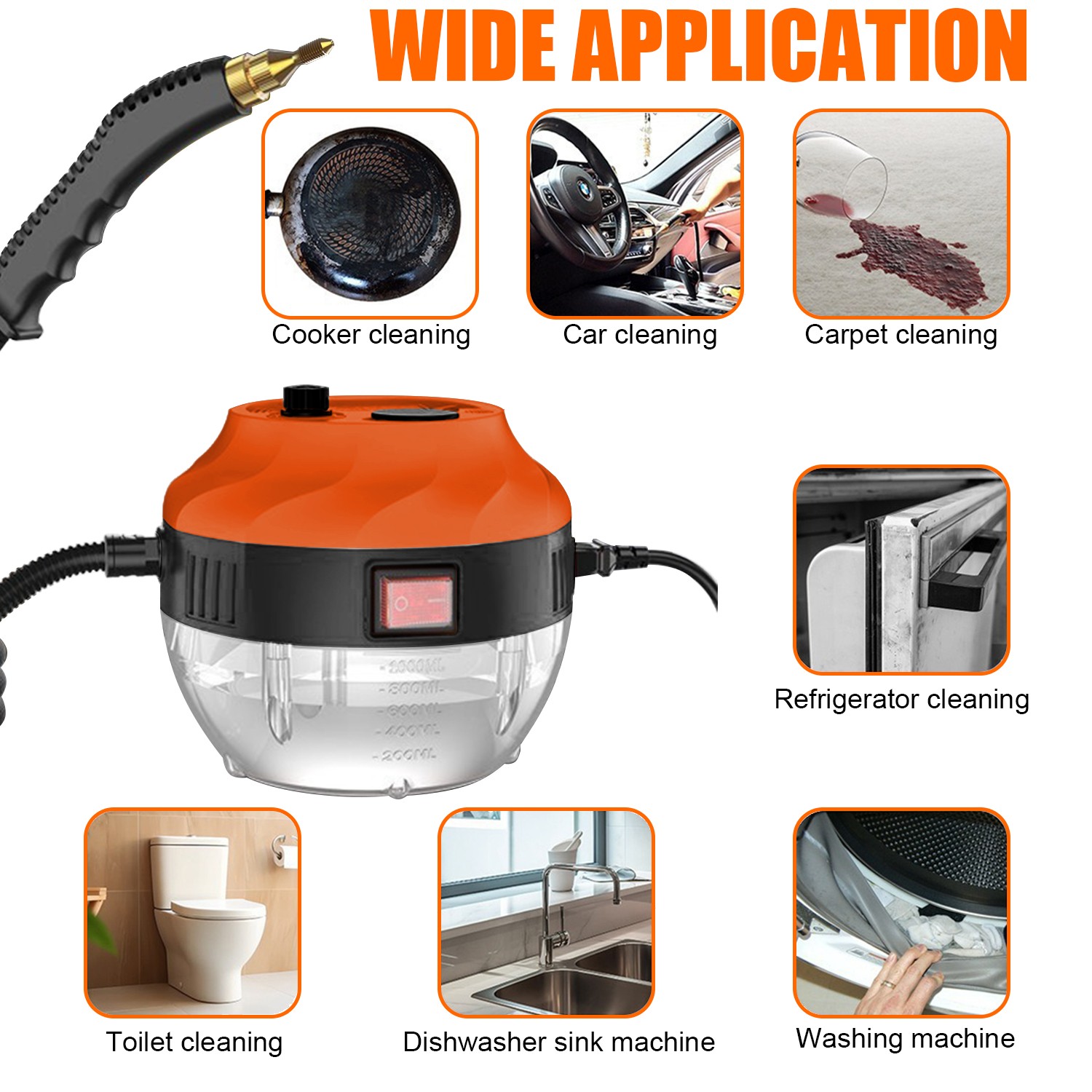 3800W Handheld Steam Cleaner High Pressure Household Car Steam Cleaning Machine