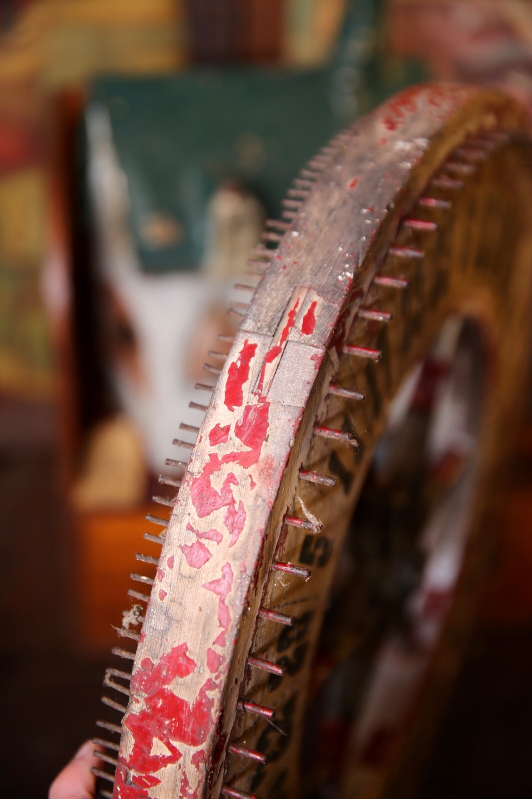Antique Roulette Gambling Carnival Wheel Wood Casino Game Vintage Circus old