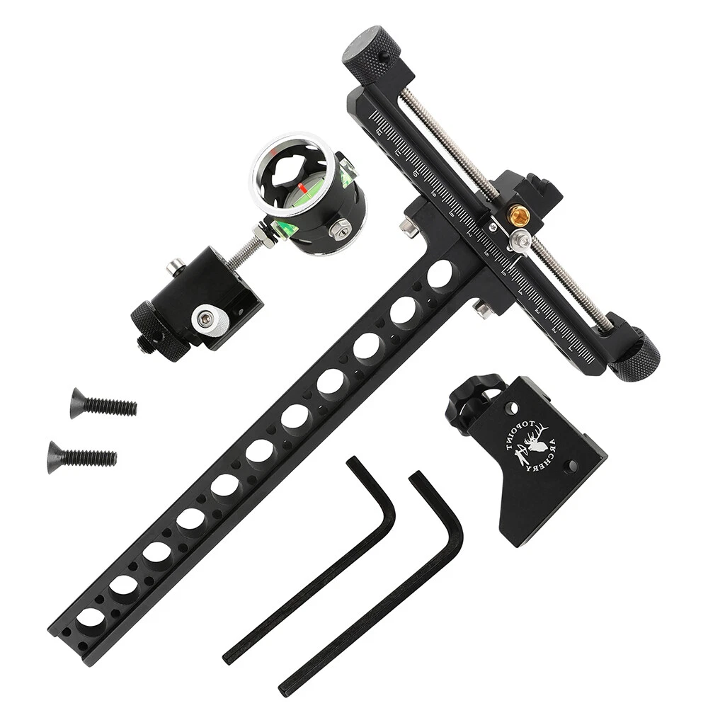 4X Lens Sight Archery Compound Bow 1 Pin 0.059" Micro Adjust Aluminum Shooting