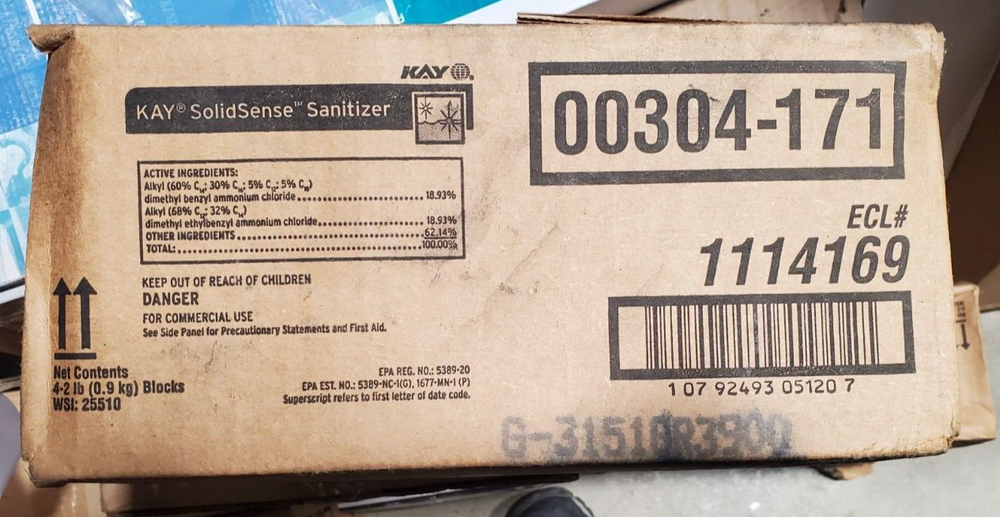 *4PACK* EcoLab KAY Solid Sense Sanitizer Red 2lb Each #1114169
