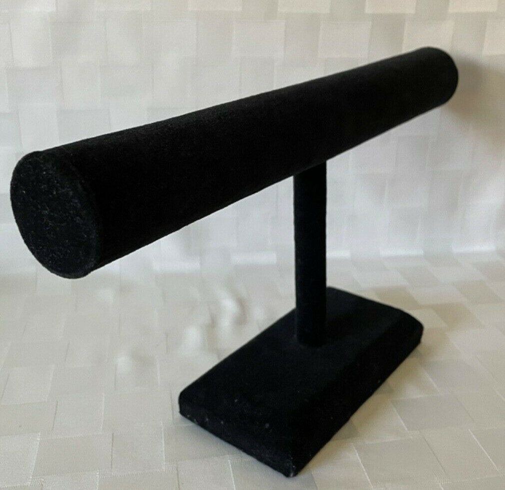 Elegant Black Velvet T-Bar Jewelry Display Stand - Bracelets/Watches/Bangles Org