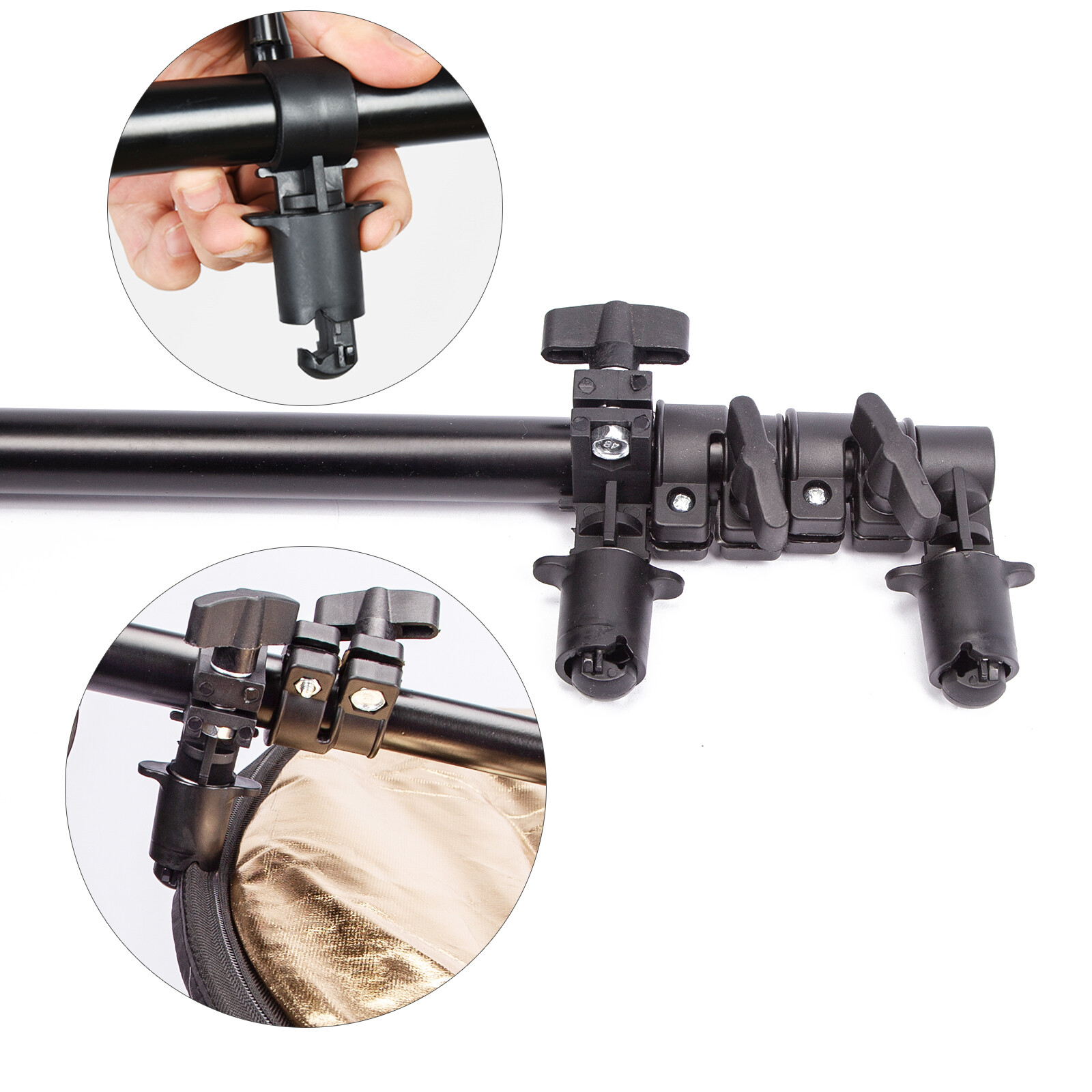 US 174cm Reflector Holder Crossbar PRO Studio Swivel Head Reflector Disc Arm