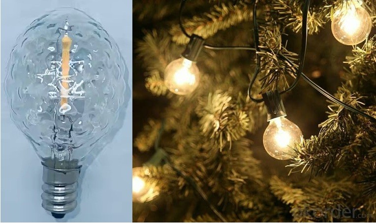 25 Faceted LED Globe G40 Replacement clear Bulbs Christmas Holiday E12- 0.6watt