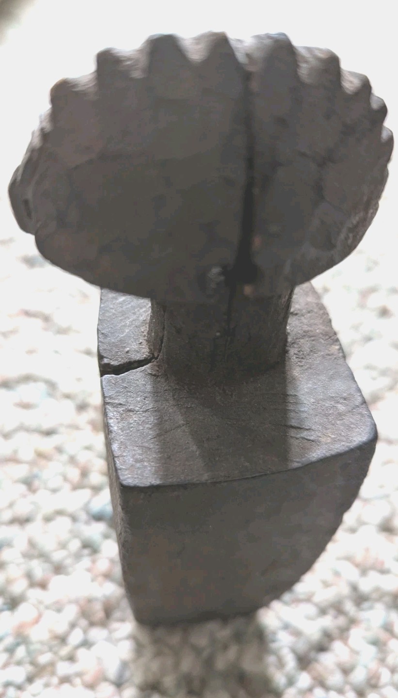 AFRICAN HEDDLE PULLEY ABSTRACT DESIGN TEXTILE WEAVING TOOL WOOD UTILITARIAN