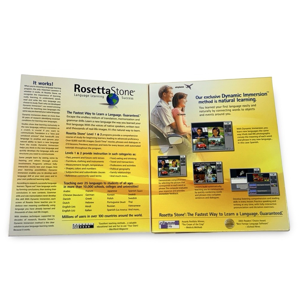 Rosetta Stone Arabic Level 1 & 2 Language Learning Set Complete Open Box