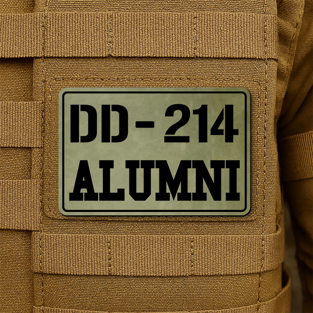 DD-214 Alumni Veteran Morale Patch - 2"x3" Hook & Loop Plate Carrier Patch