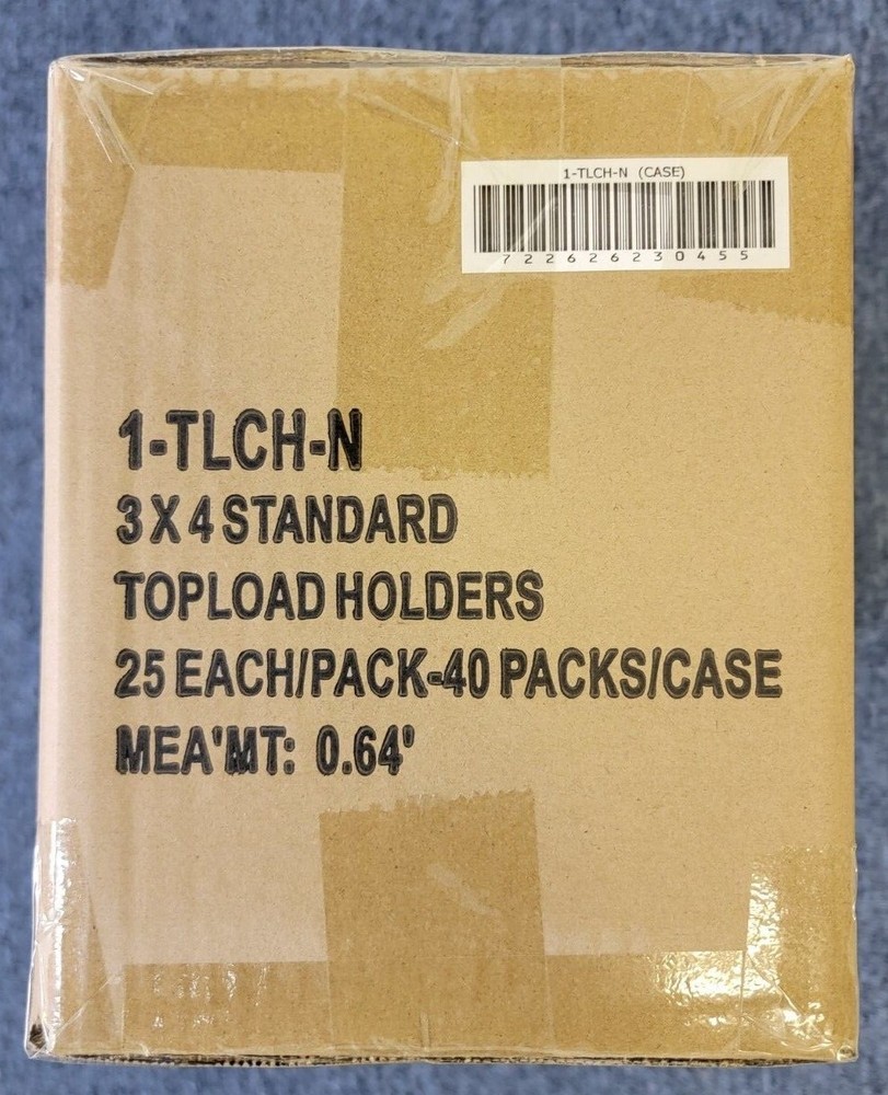 BCW Sealed Case 1000 3x4 Standard Topload Toploader Holders - Free Shipping