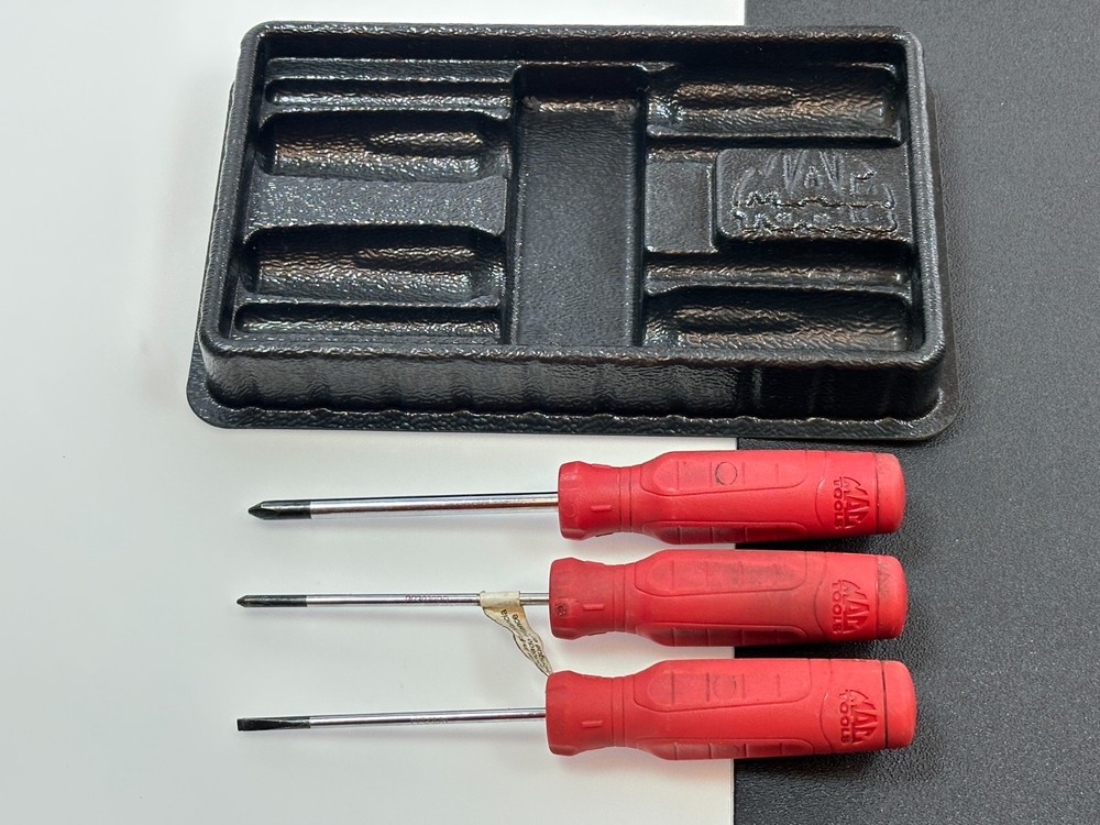 MAC Tools SDP4DR 3pc Precision MAC-GRIP Red Combination Screwdriver Set