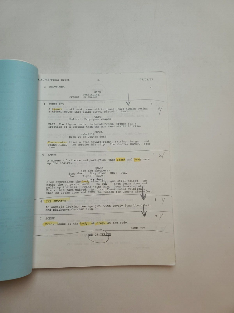 MOLONEY / David Ehrman 1997 TV Script, Peter Strauss "The Ripple Effect"