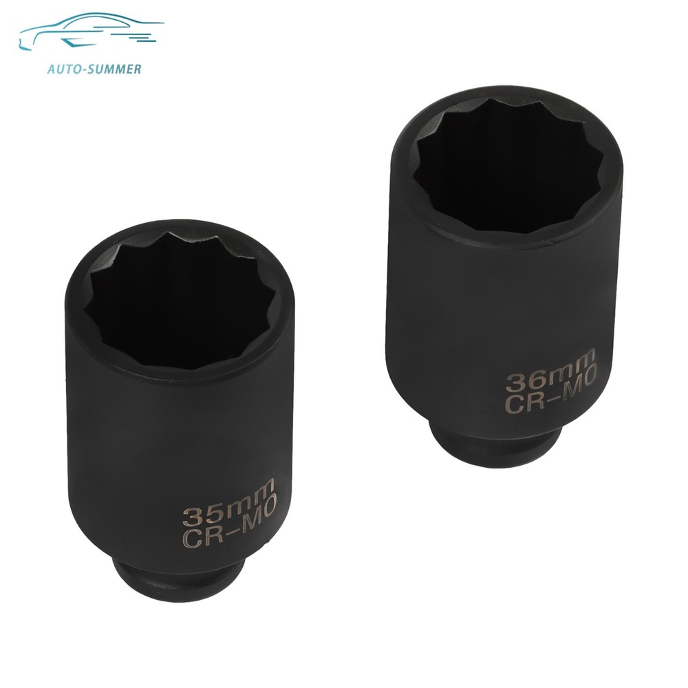 8PCS 1/2" Deep Spindle Axle Nut Impact Socket Set 12 Point Metric Large Socket