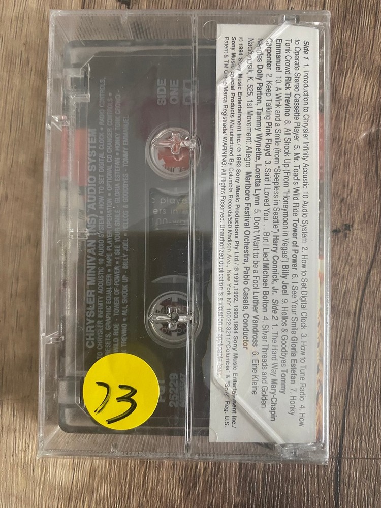 Minivan Audio Systems Infinity Acoustic 10 Cassette 1994 Chrysler