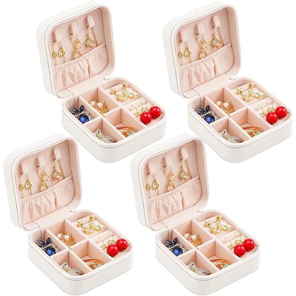 Mini Jewelry Organizer Case - 4pcs White