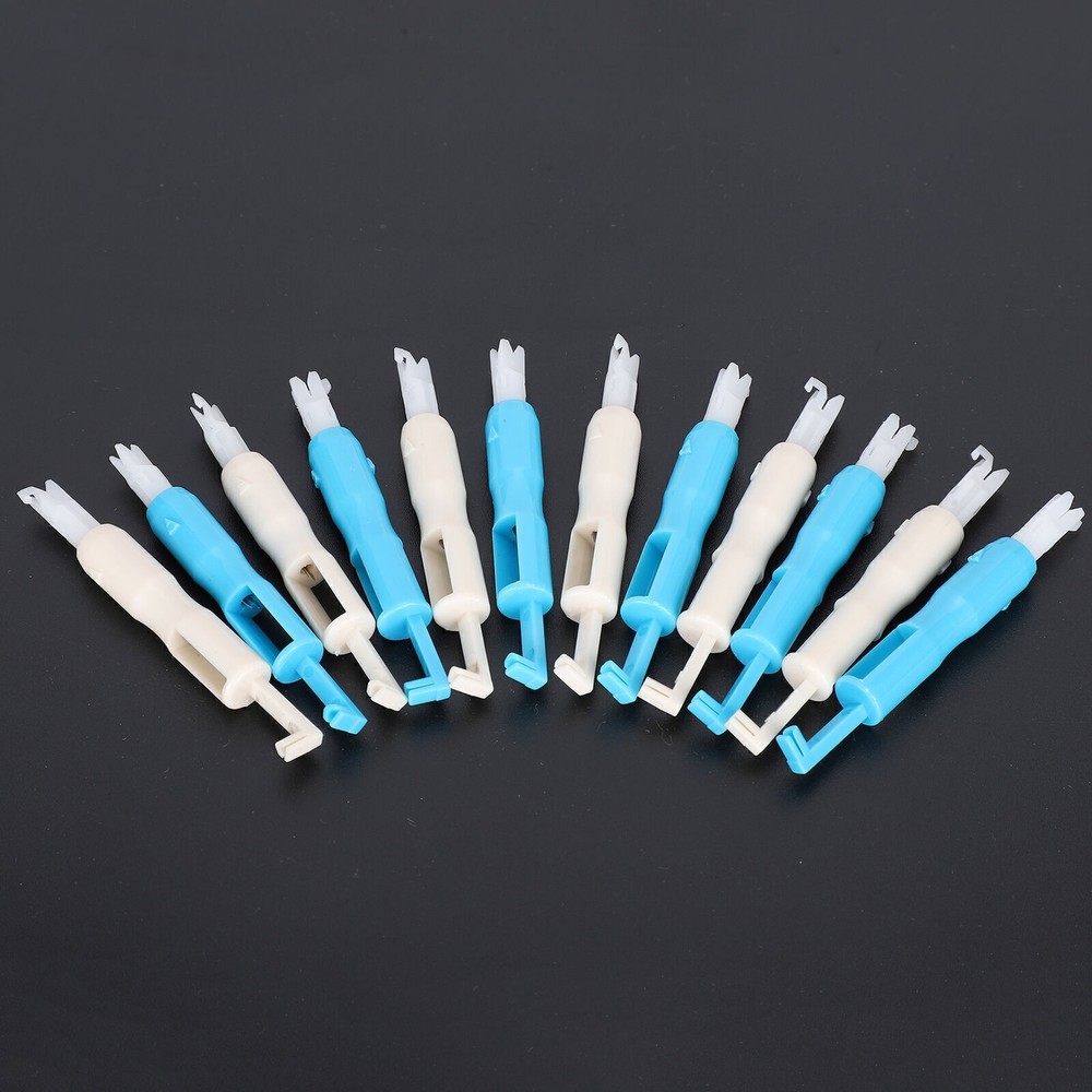 12pcs Needle Threader Plastic Automatic Inserter Threading Tool for Sewing