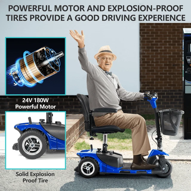 Pro 3 Wheel Mobility Scooter Electric Powered Mobile Folding Wheelchairs Device