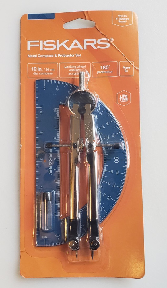Fiskars Metal Compass & Protracter Set