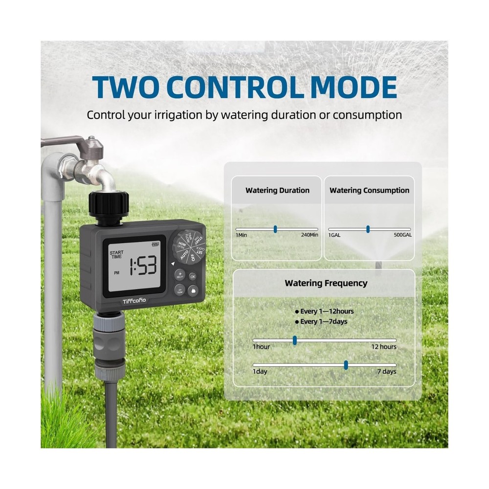 New Programmable Water Volume Control Sprinkler Timer, Water Durati... Fast Ship