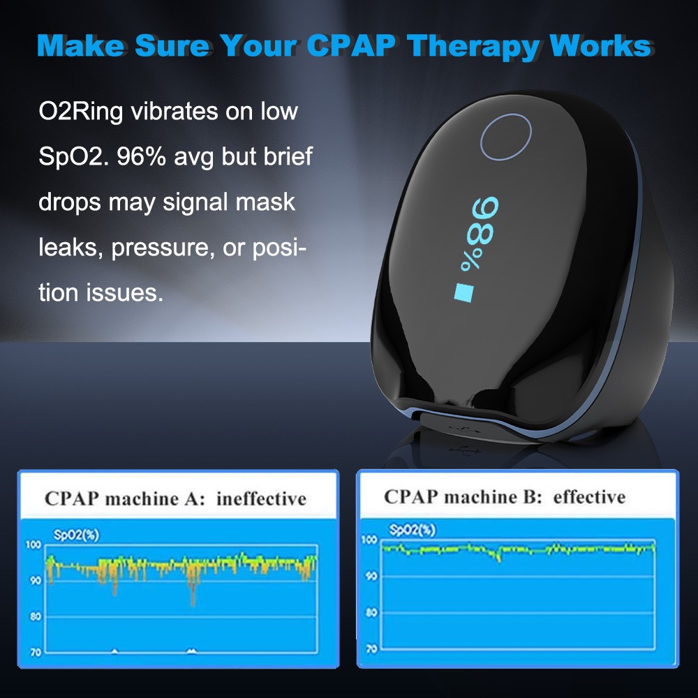 Wellue O2Ring Oximeter Continuous Recording SpO2 & PR with Free App & PC Reports
