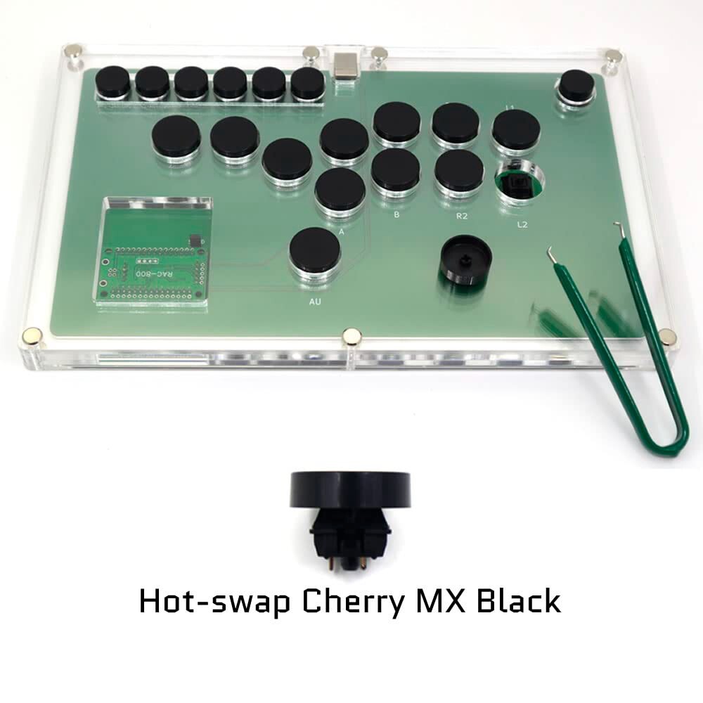 Fightstick White Arcade Hitbox PC Raspberry Android Hit Box Cherry MX Black