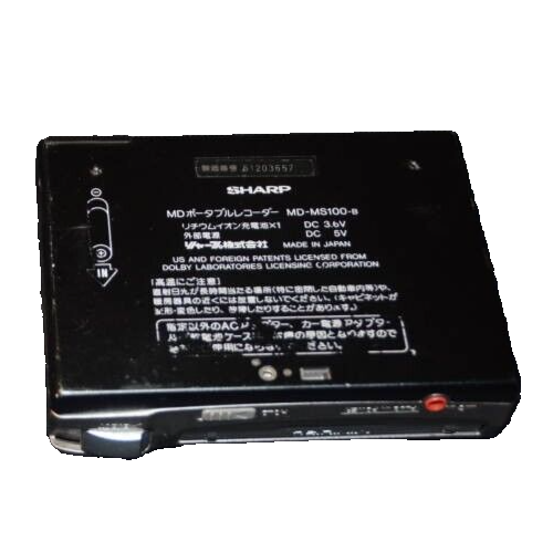 SHARP MD-MS100 Personal Minidisc Player Black Good