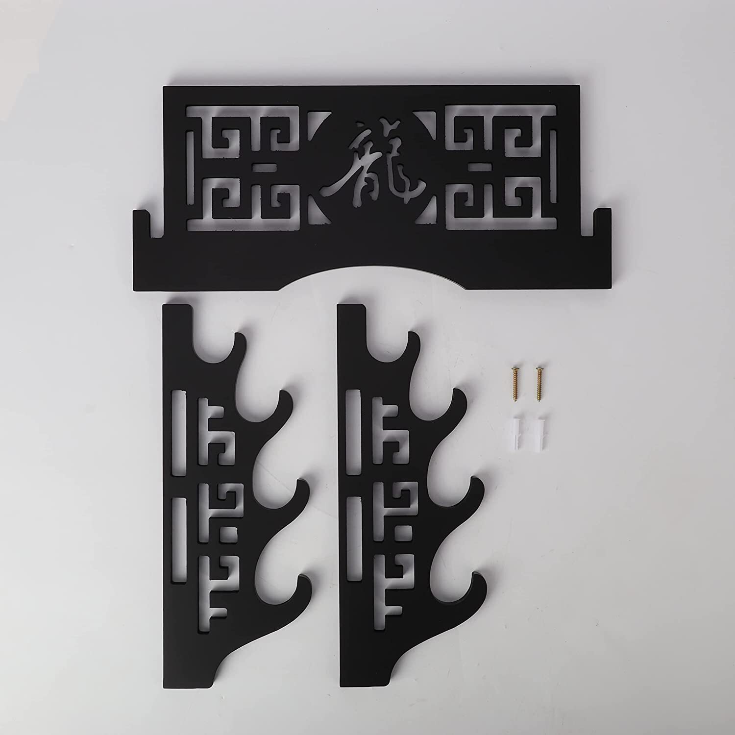 4 Tier Wall Mounted Sword Holder Display Stand Samurai Rack Hanger Bracket USA