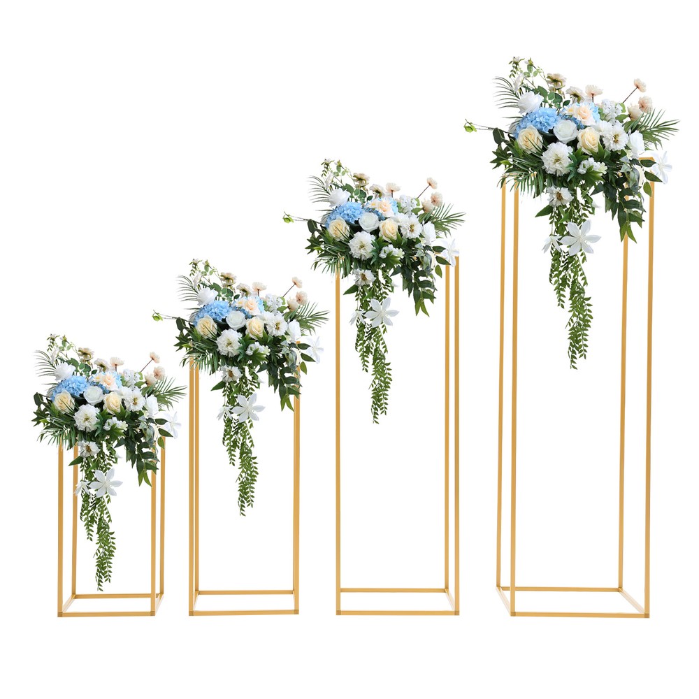 Gold Metal Flower Stand Rectangular Rack For Wedding Table Centerpieces Decor 🔥
