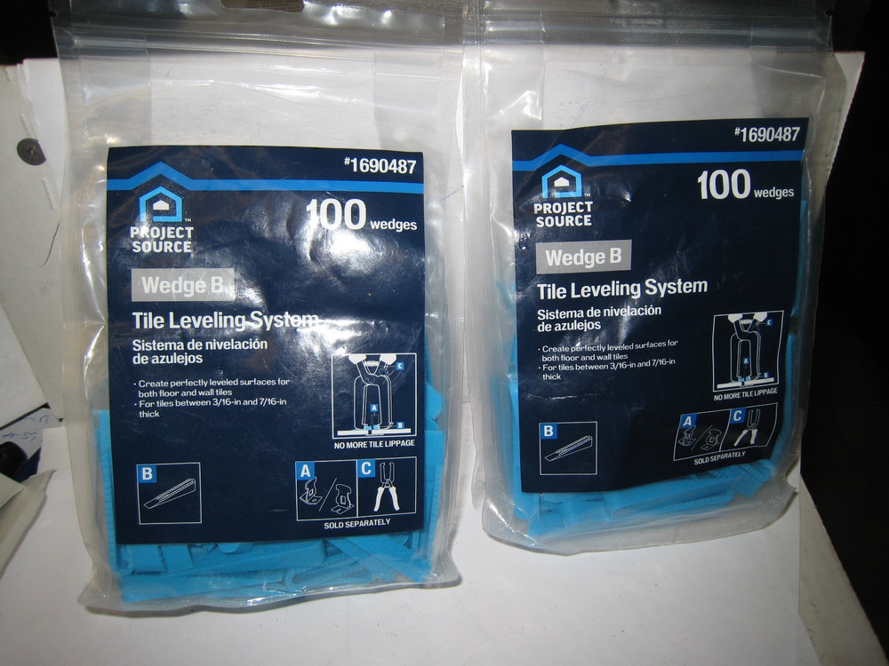 2 PACKS - Tile Leveling System 100 WEDGE B Project Source 1690487 =200 Total NEW